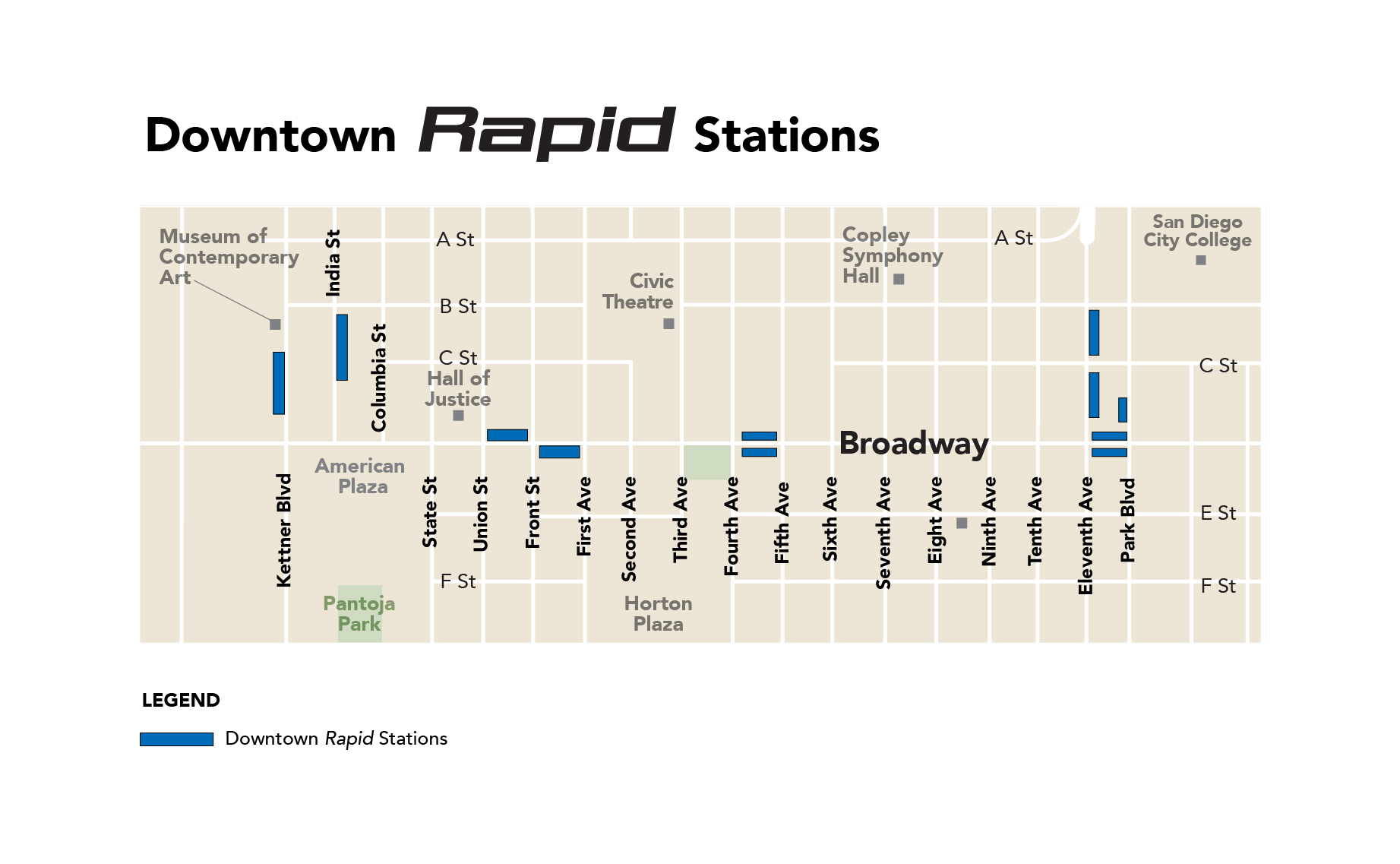 Downtown Rapid Stations Project Map