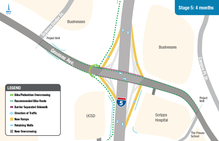 I-5/Genesee Stage 5 Construction Map