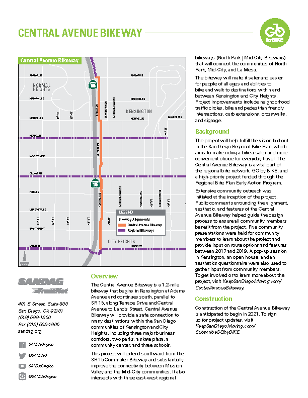 View the Central Avenue Bikeway project fact sheet in English.