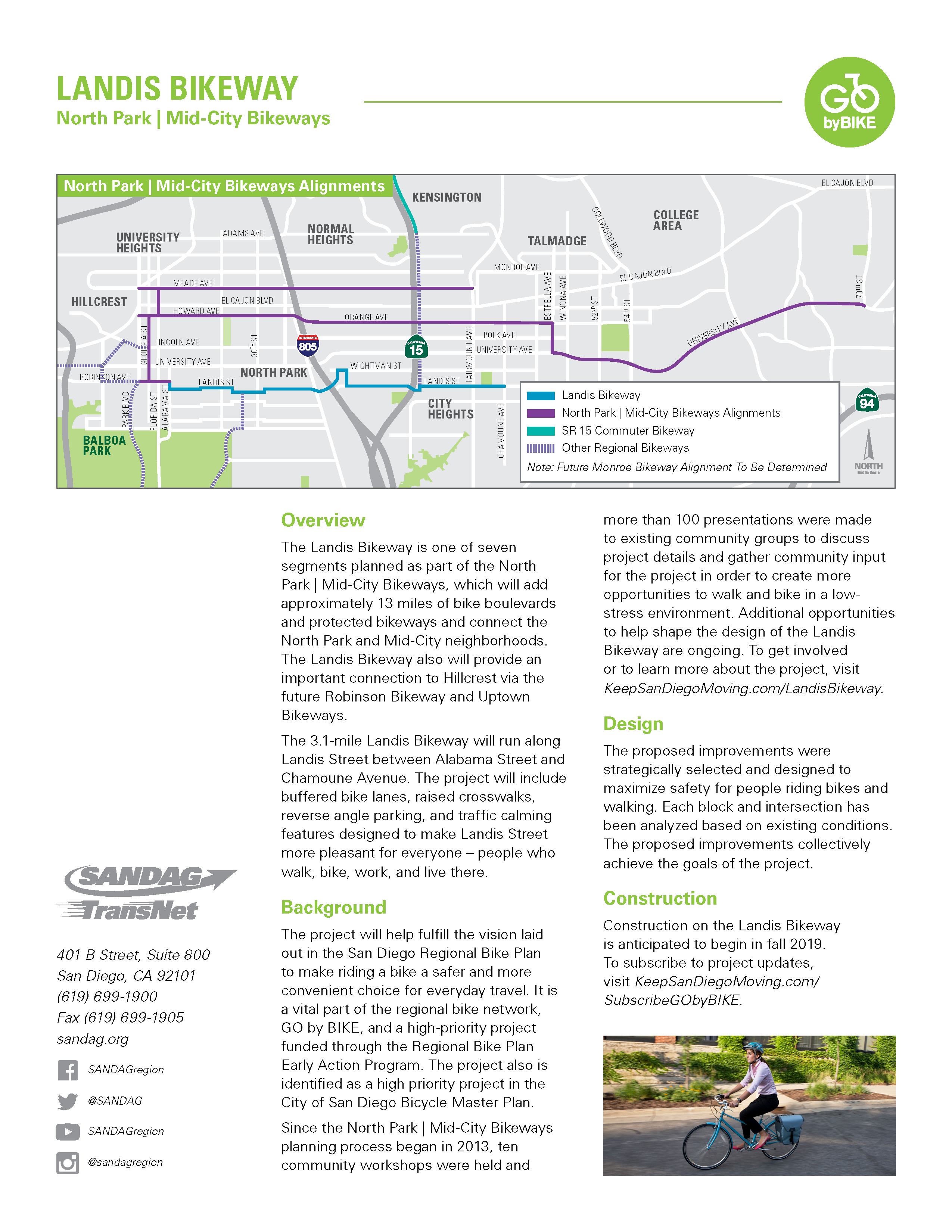 View the Landis Bikeway project fact sheet in English.