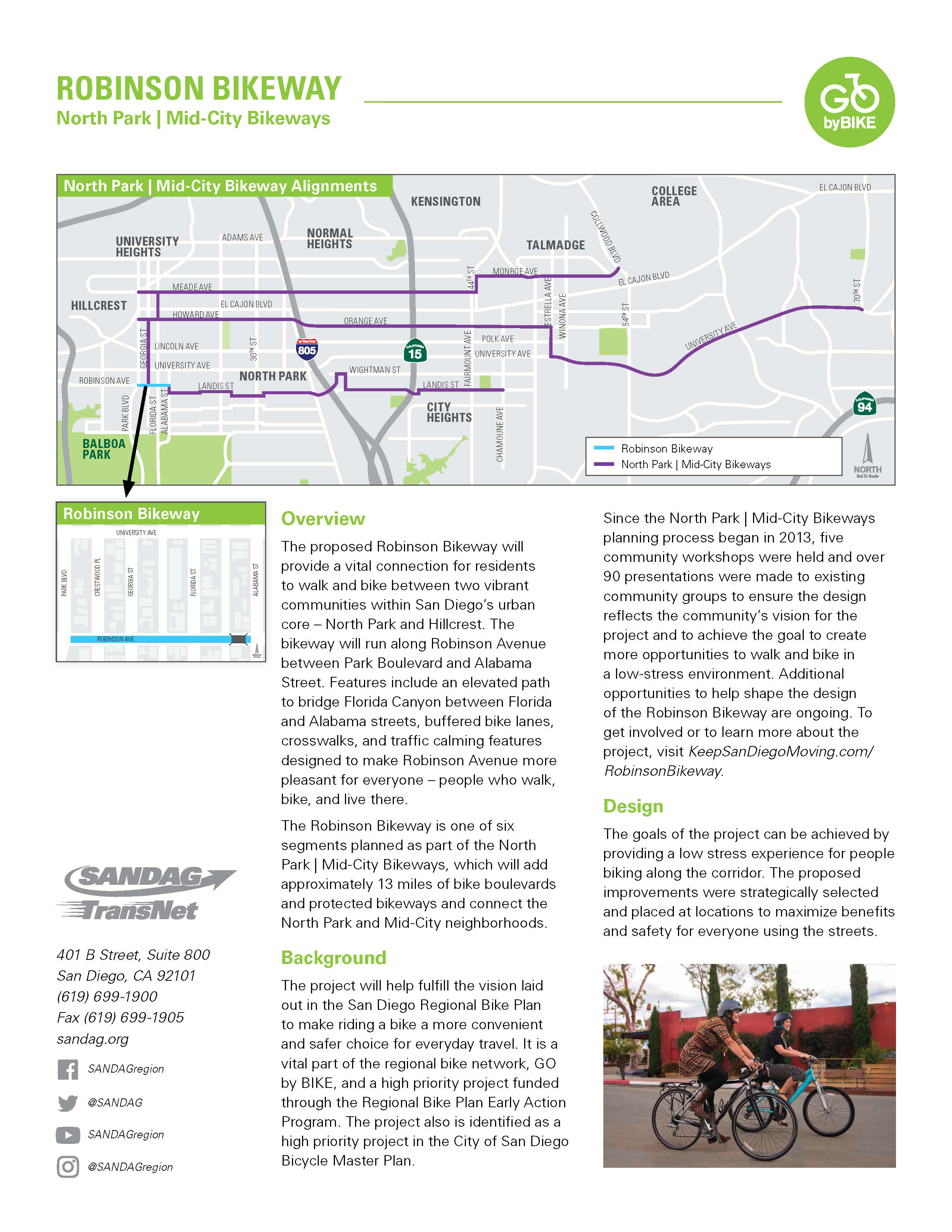 View the Robinson Bikeway project fact sheet in English.