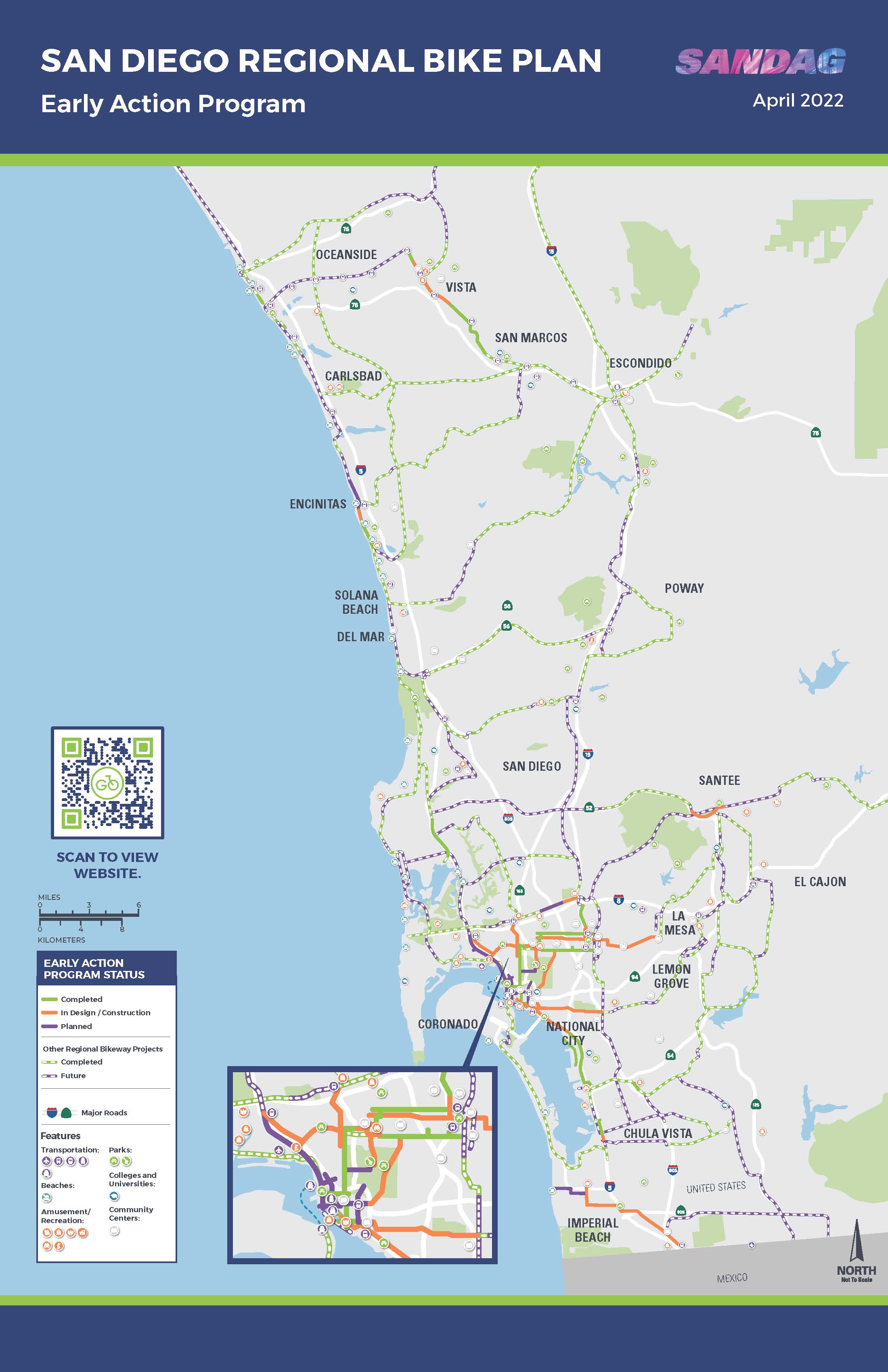 View the San Diego Regional Bike Plan Early Action Program map.