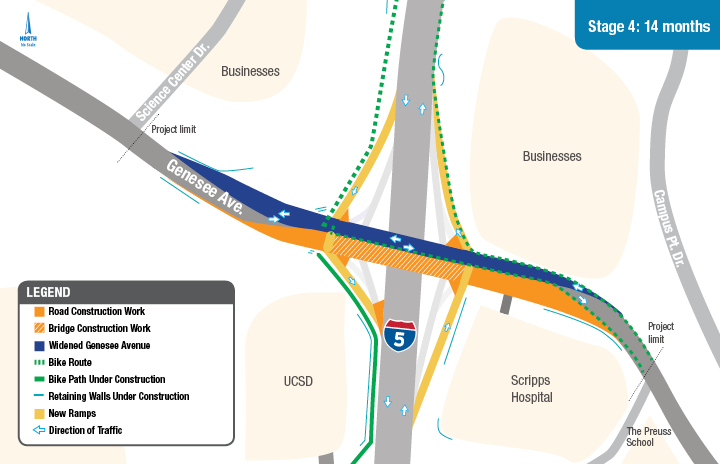 I-5/Genesee Stage 4 Construction Map
