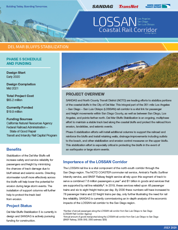 Del Mar Bluffs Phase 5 Fact Sheet