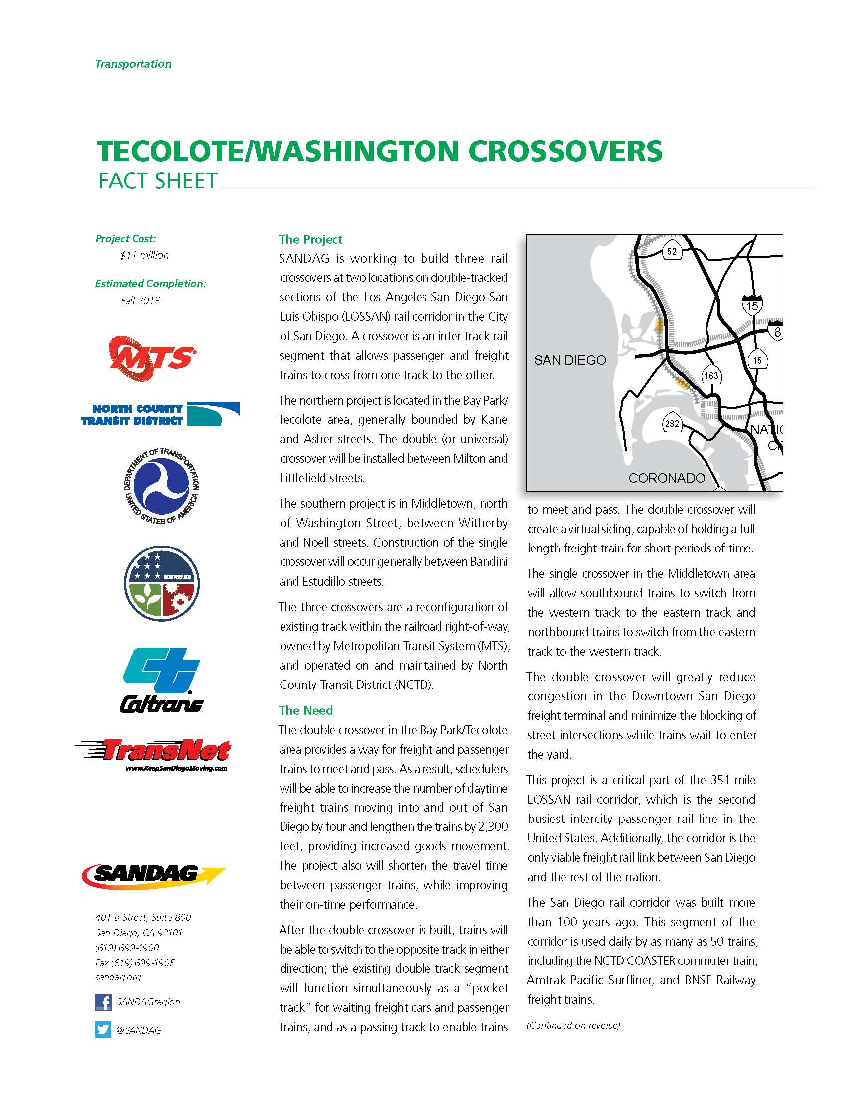 Fact Sheet - Tecolote Washington Crossovers